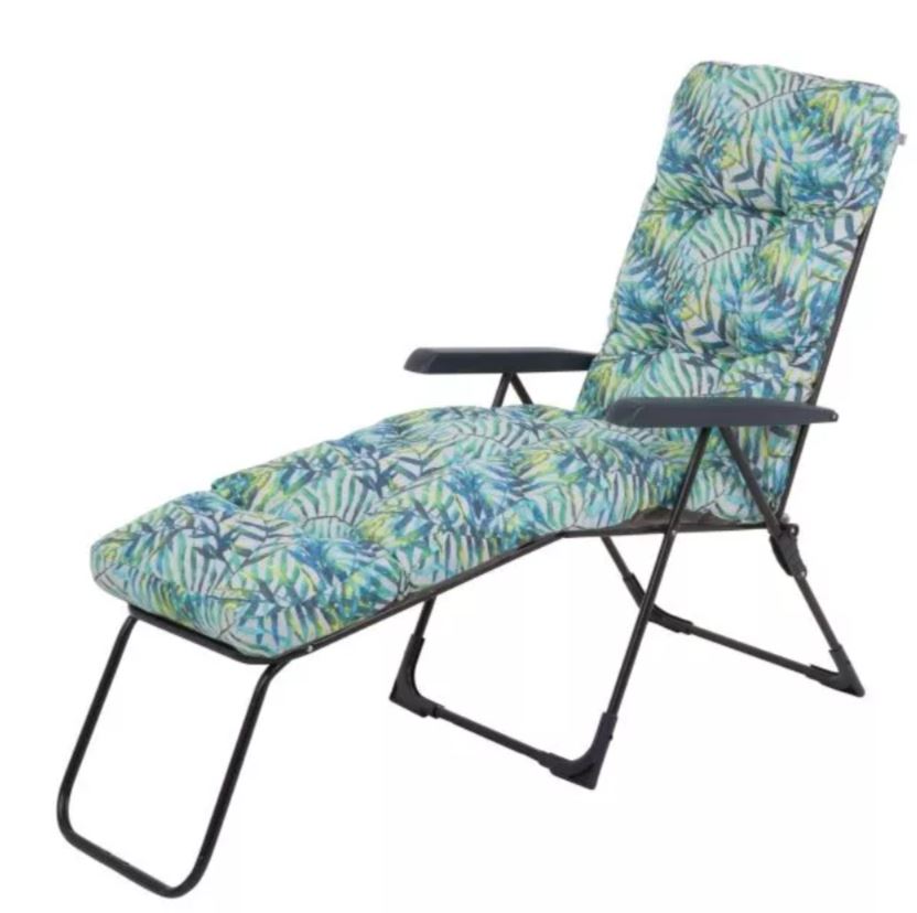 Sezlong terasa PATIO, 144 x 58 x 102 cm, albastru-verde