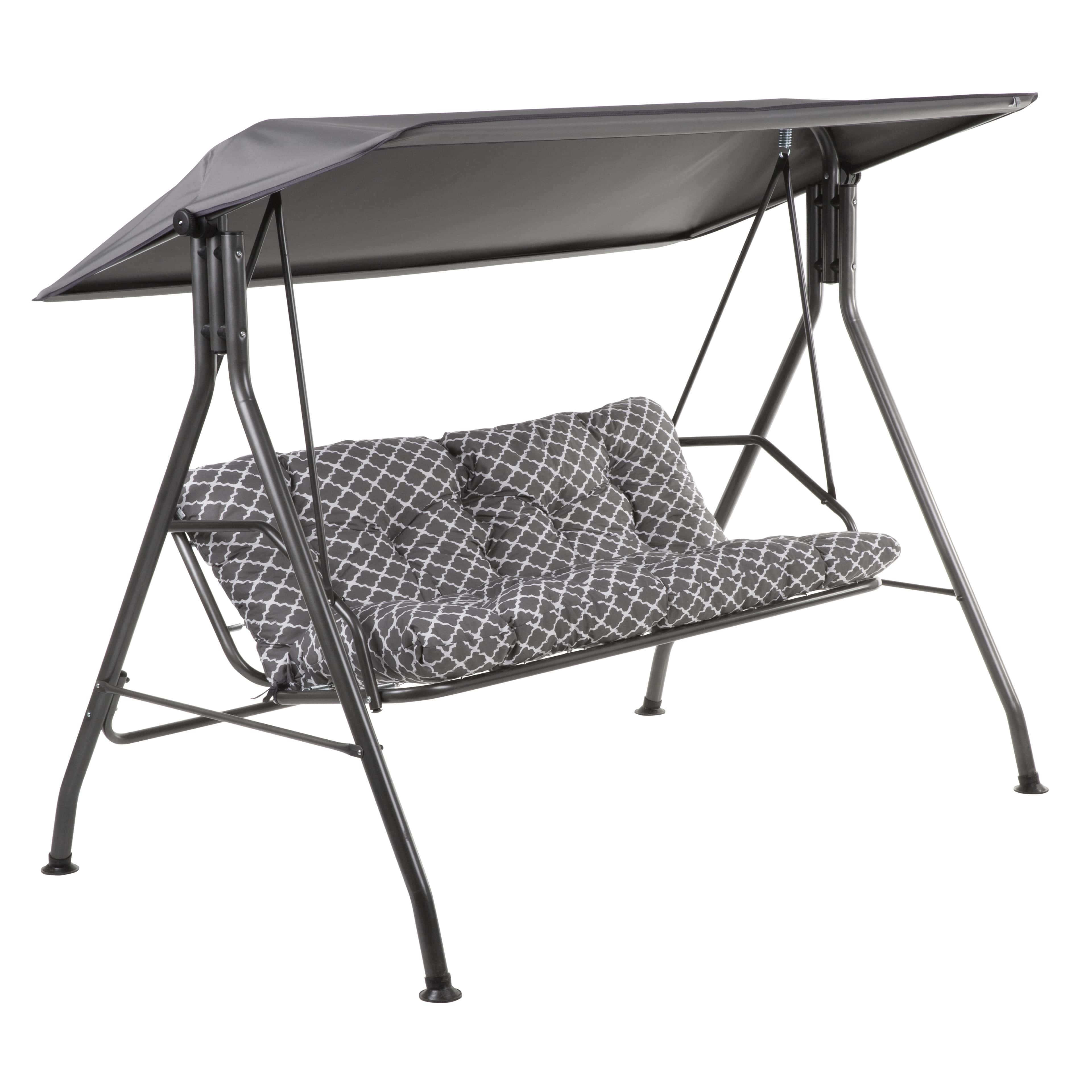 Balansoar gradina Marbella, 3 locuri, otel, 202 x 126 x 155 cm, gri