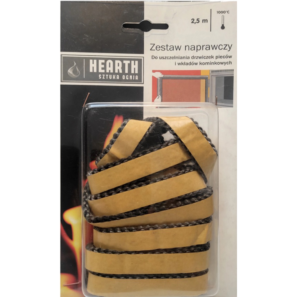 Snur termorezistent autoadeziv pentru semineu, 10 x 3 mm, 2.5 m