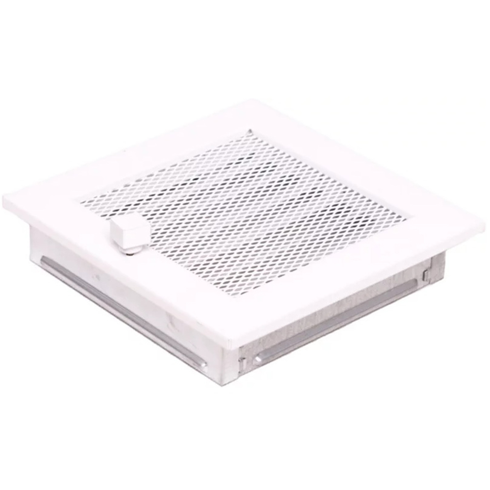Grila ventilatie semineu cu jaluzele, otel, 170 x 170 mm, alb