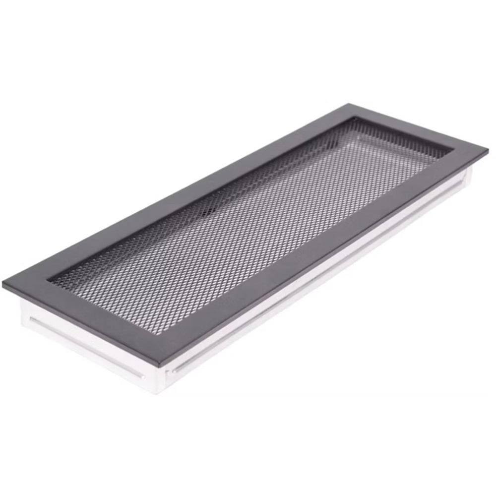 Grila ventilatie semineu, otel, 170 x 490 mm, negru