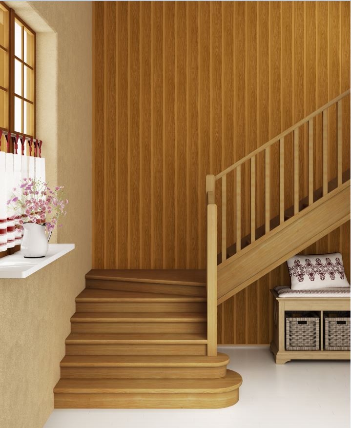 Lambriu stejar, PVC, 300 x 10.5 cm x 8 mm, acoperire 3 mp  Vilo