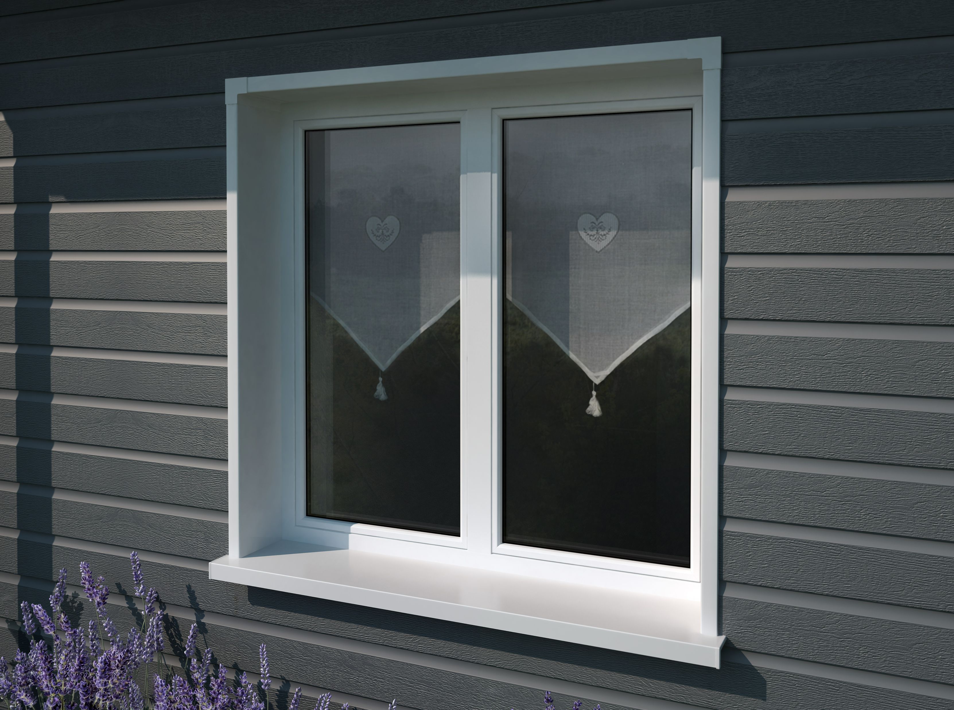 Glaf exterior VOX, PVC, 300 x 25 cm, alb