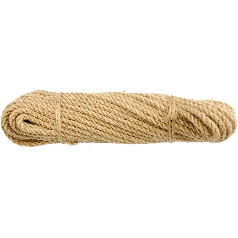 Funie VOREL, 10 mm x 10 m, iuta impletita, maro