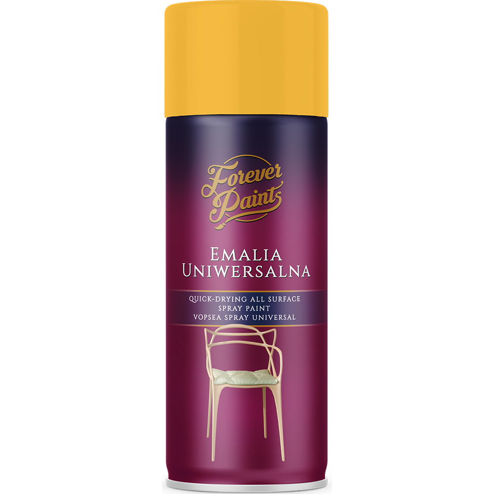 Spray vopsea email universala Forever Paints, galben narcisa lucios (RAL 1007), 400 ml