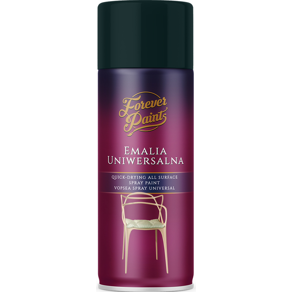 Spray vopsea email universala Forever Paints, negru mat (RAL 9005), 400 ml