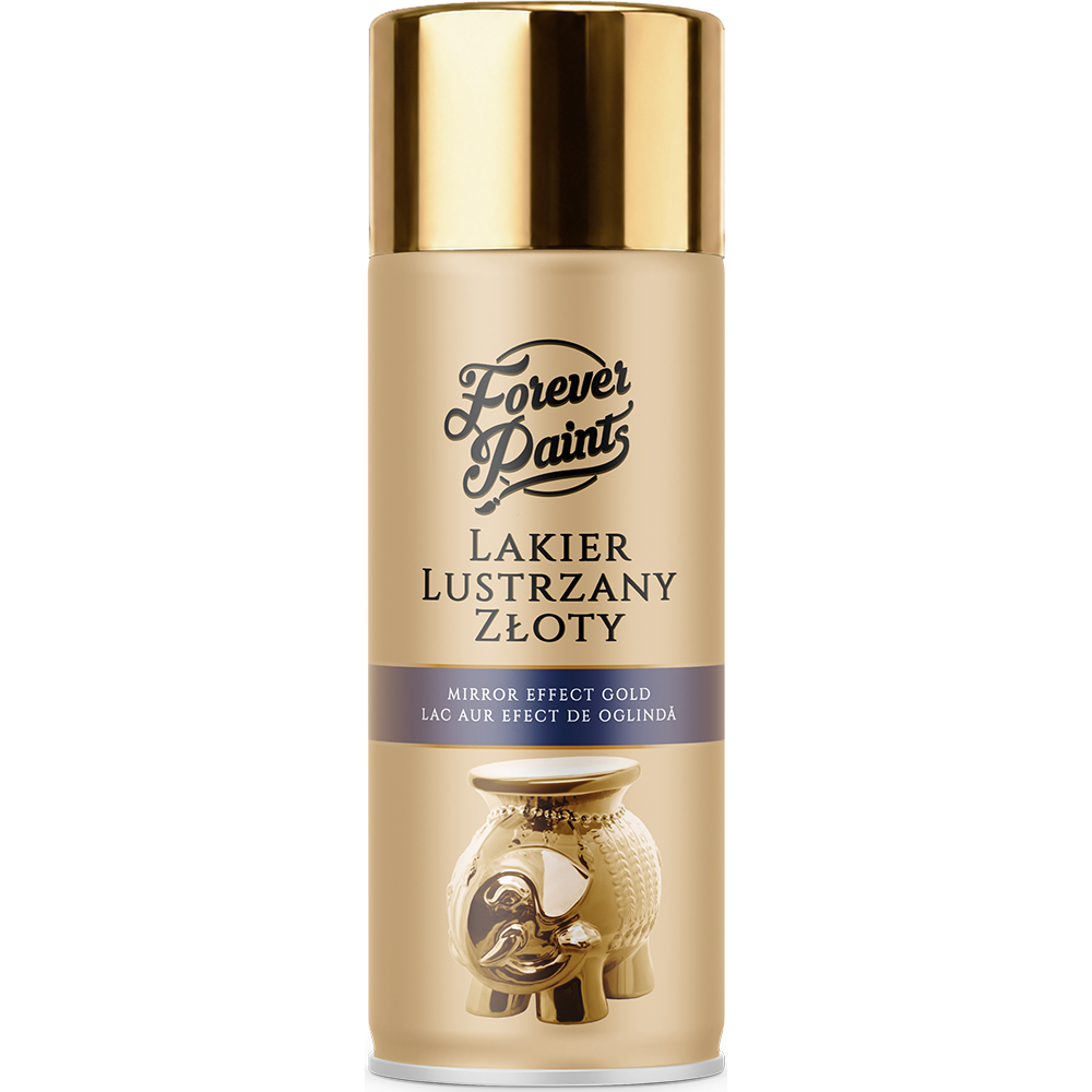 Spray lac cu efect oglinda Forever Paints, aur antic, 400 ml
