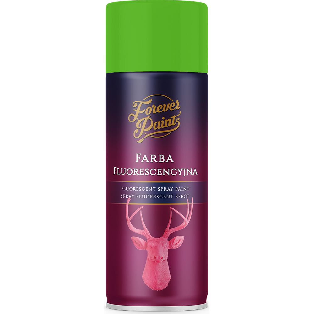 Spray vopsea fluorescenta Forever Paints, verde mat, 400 ml