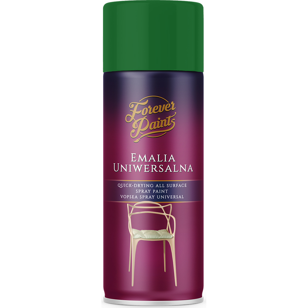 Spray vopsea email universala Forever Paints, verde frunza lucios (RAL 6002), 400 ml