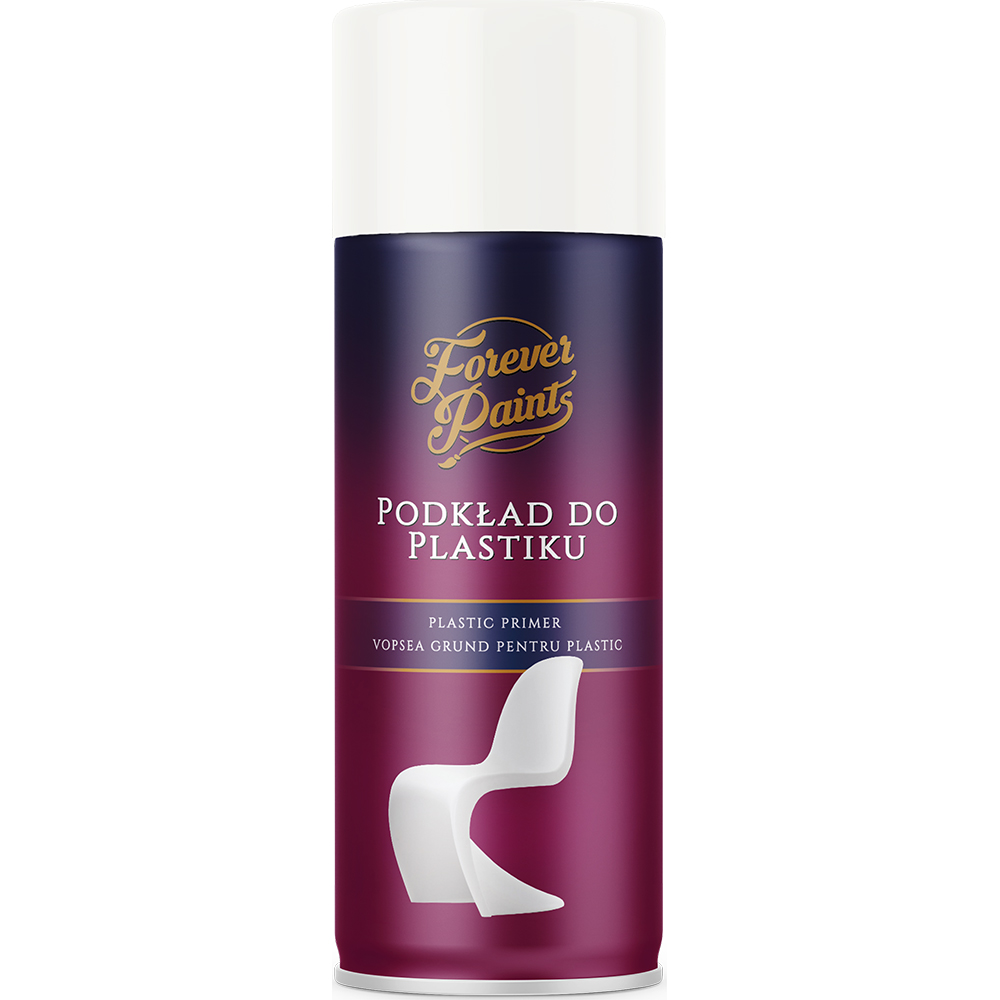 Spray grund pentru plastic Forever Paints, alb, 400 ml