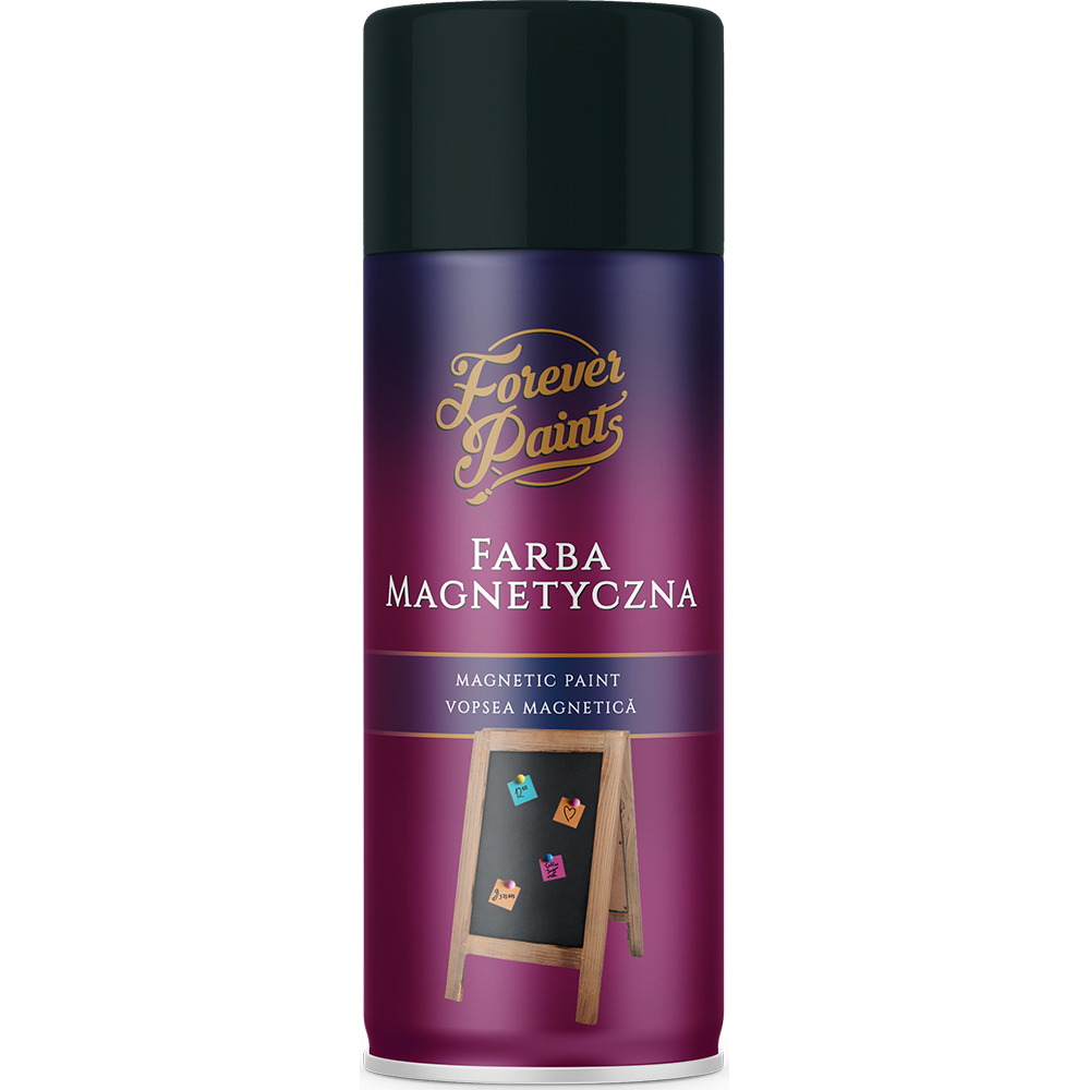 Spray vopsea magnetica Forever Paints, negru mat, 400 ml