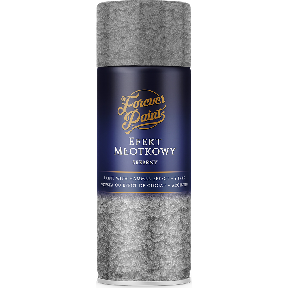 Spray vopsea cu efect ciocanit Forever Paints, argintiu, 400 ml