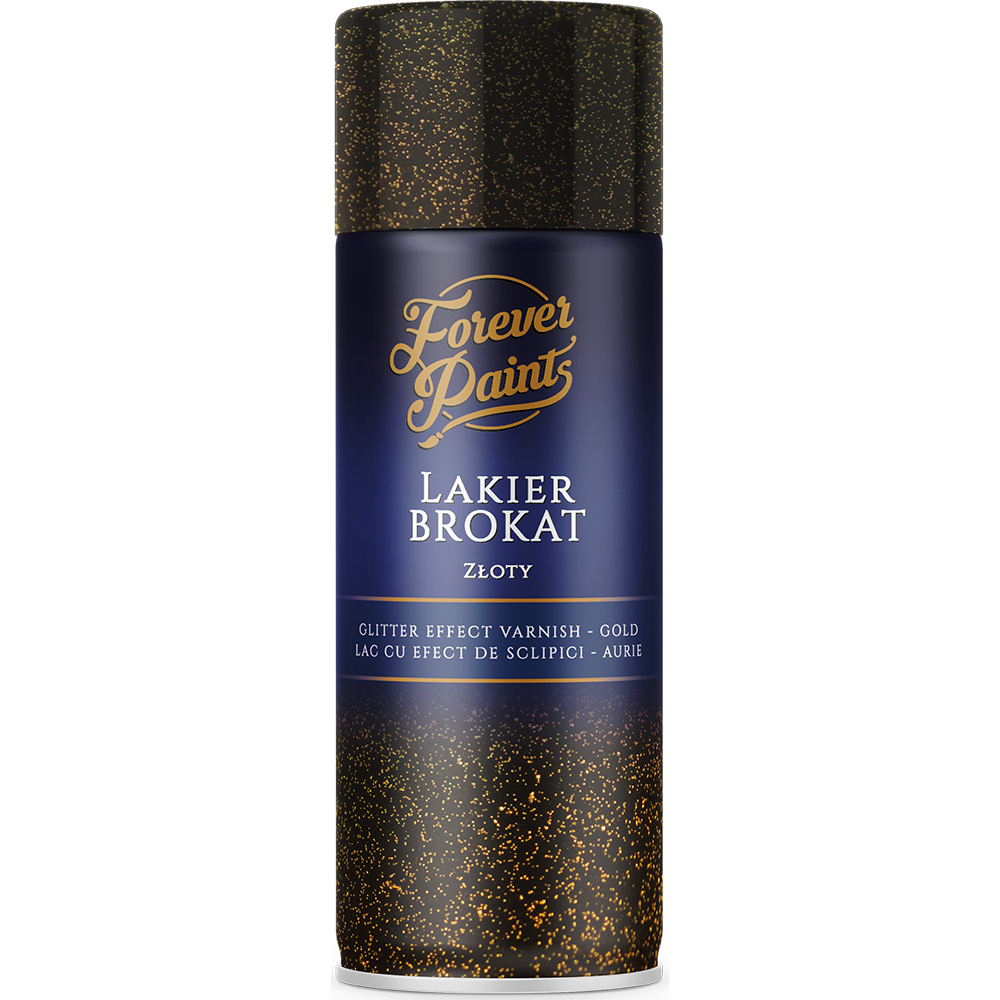Spray lac cu efect glitter Forever Paints, auriu, 400 ml