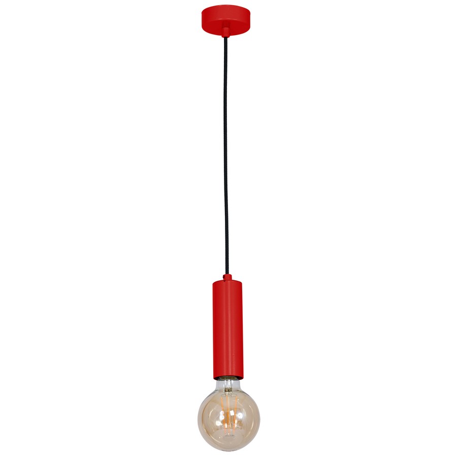 Pendul LUMINEX Tube, E27, 60W, rosu