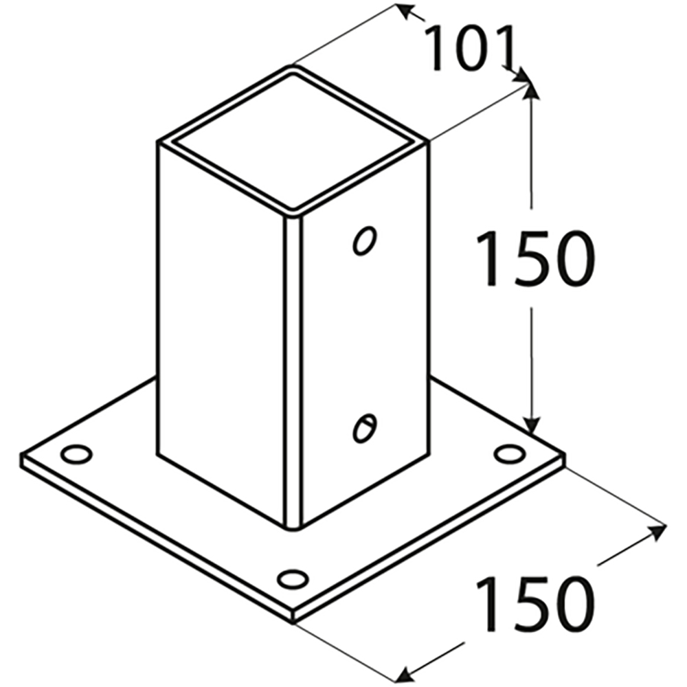 Suport fixare stalp DMX PSP100, 101 x 150 x 2 mm
