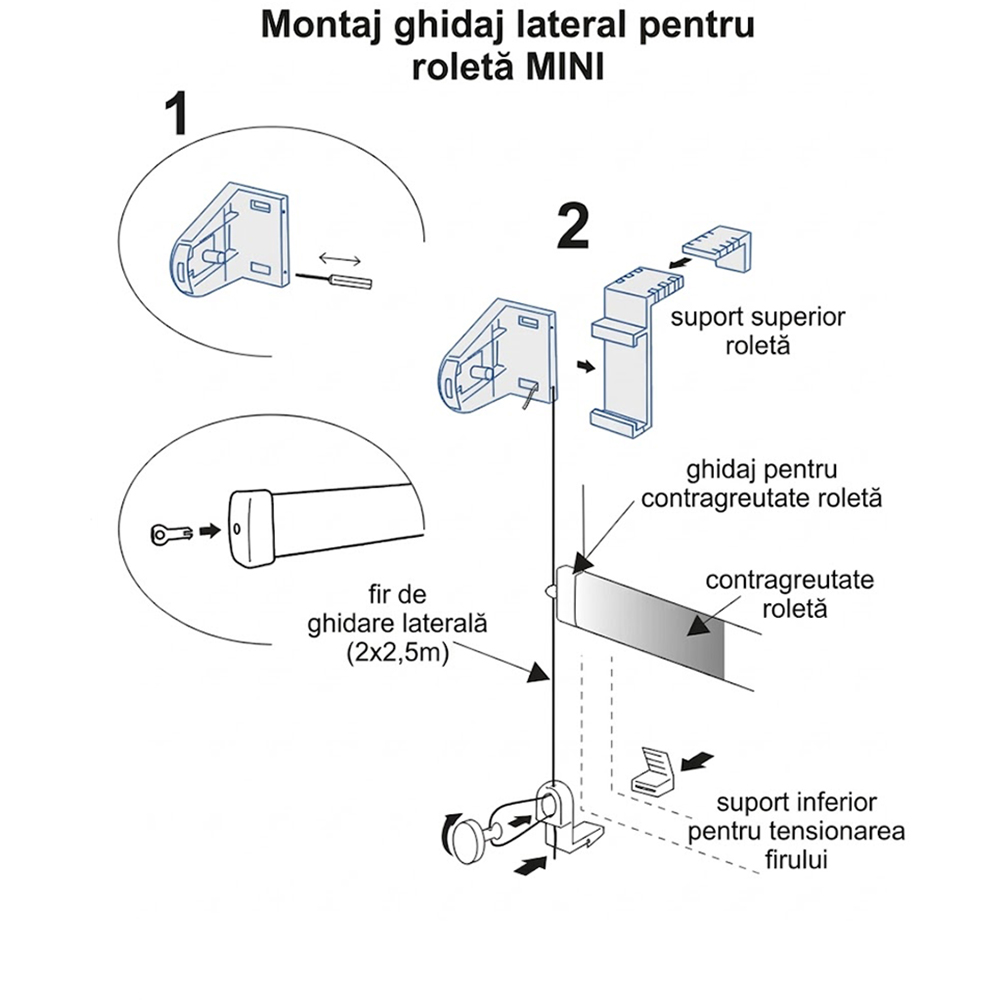 Set montaj mini smart GARDINIA, alb