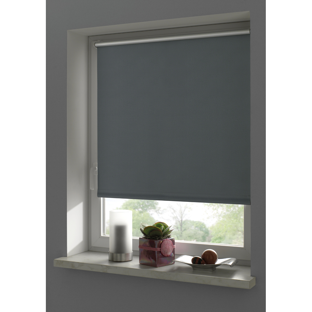 Rulou GARDINIA, opac, poliester, 75 x 150 cm, gri inchis