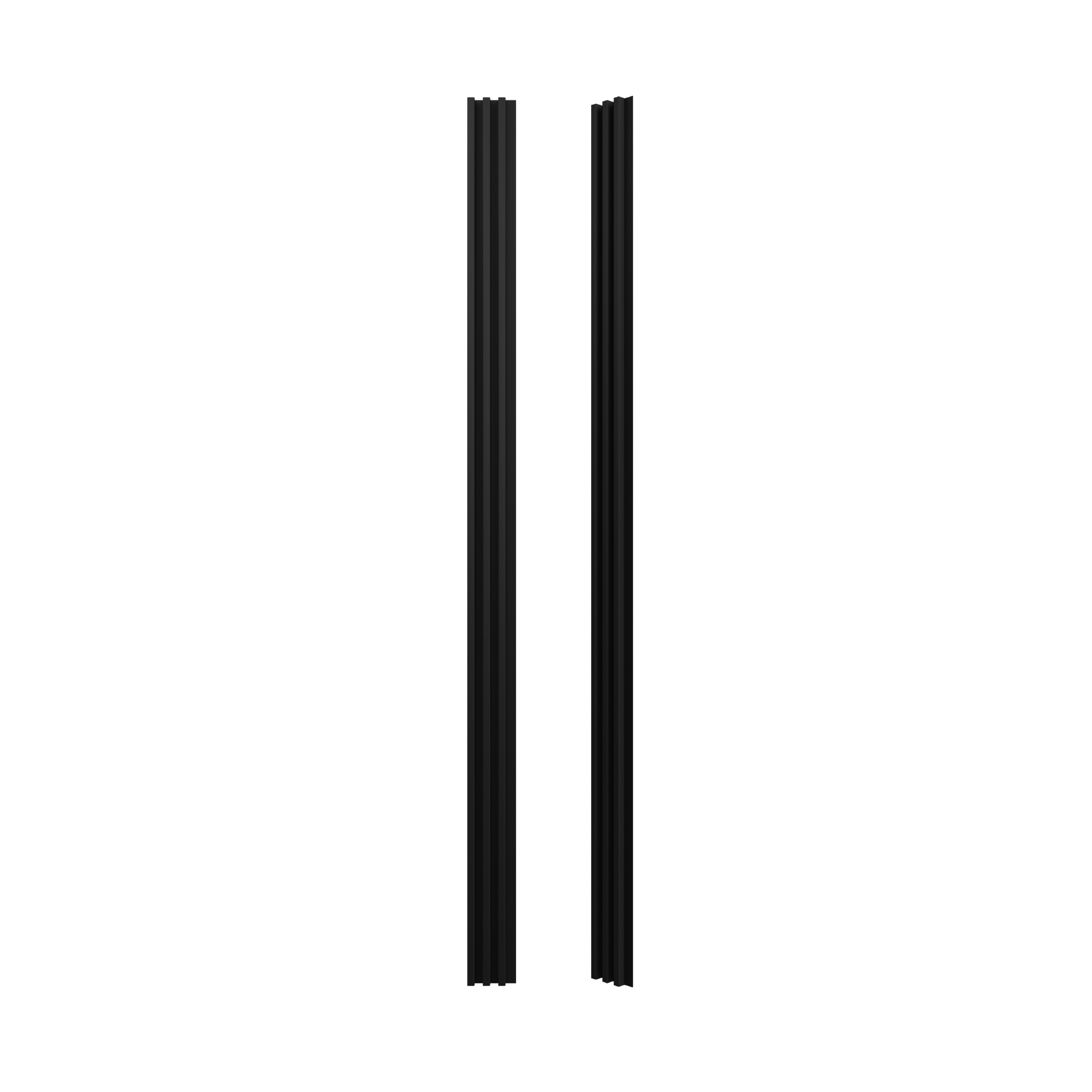 Panou riflaj decorativ, 265 x 15 x 3 cm, slim negru