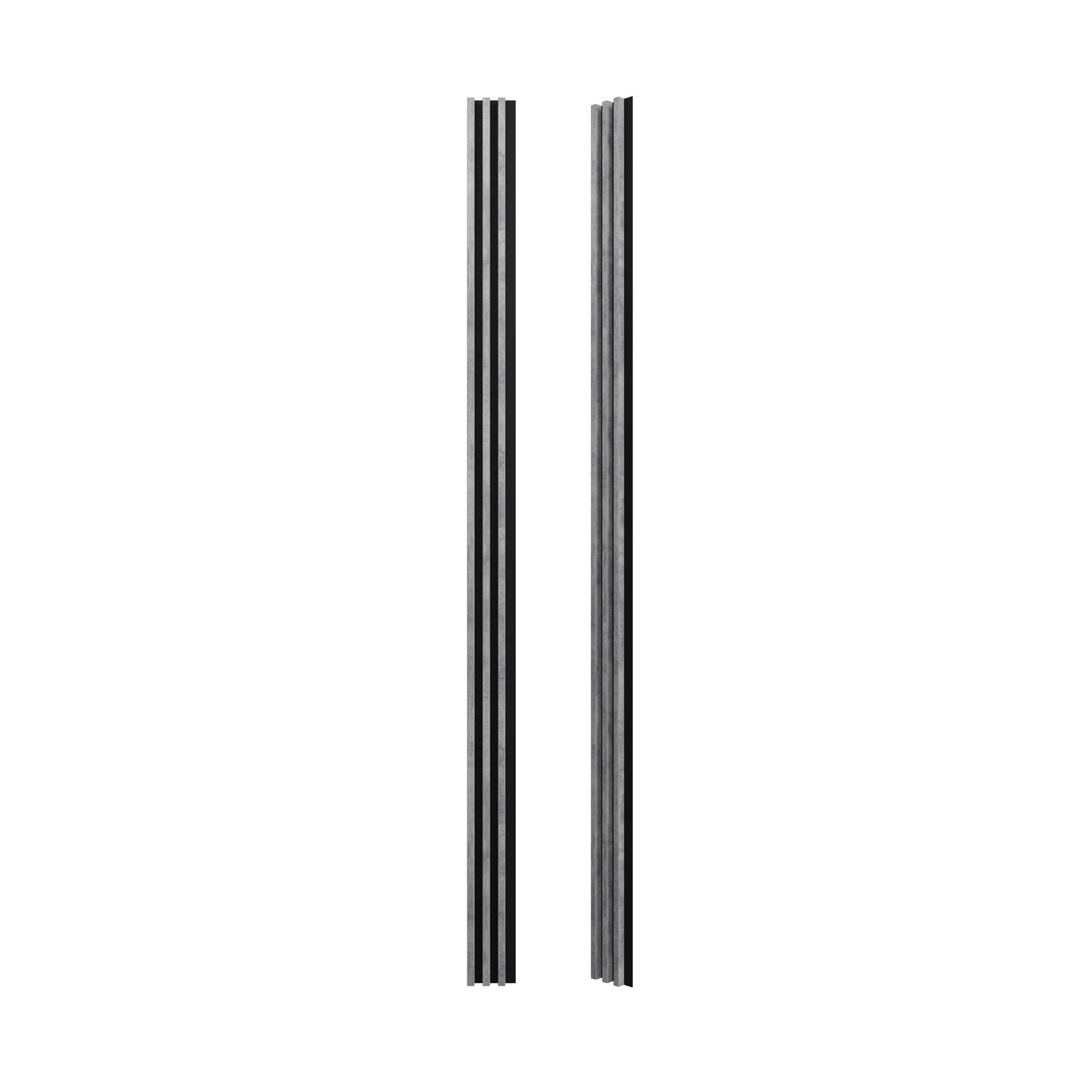 Panou riflaj decorativ, 265 x 15 x 3 cm, slim gri