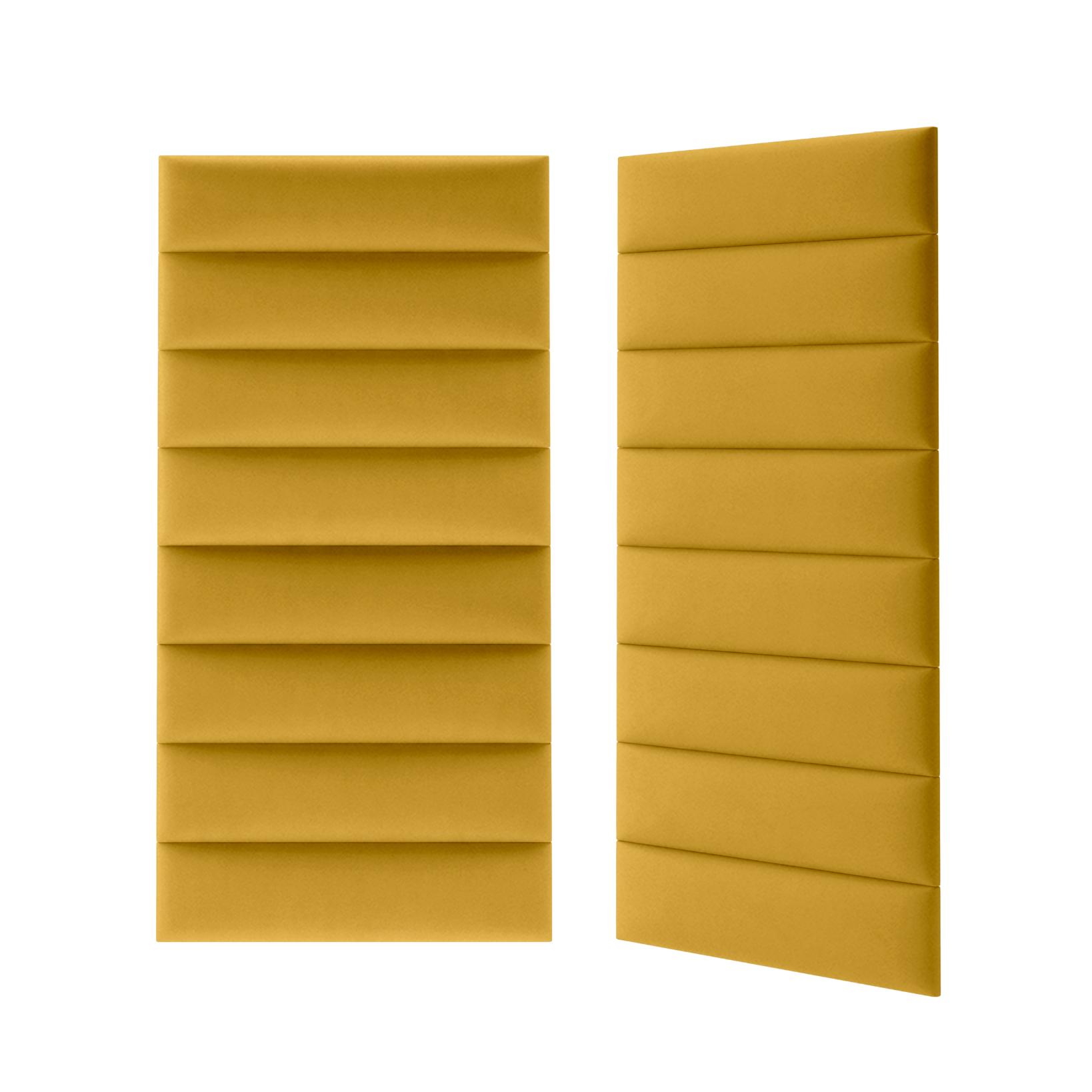 Panou tapitat Stegu, galben mustar, dreptunghi ingust, 60 x 15 cm