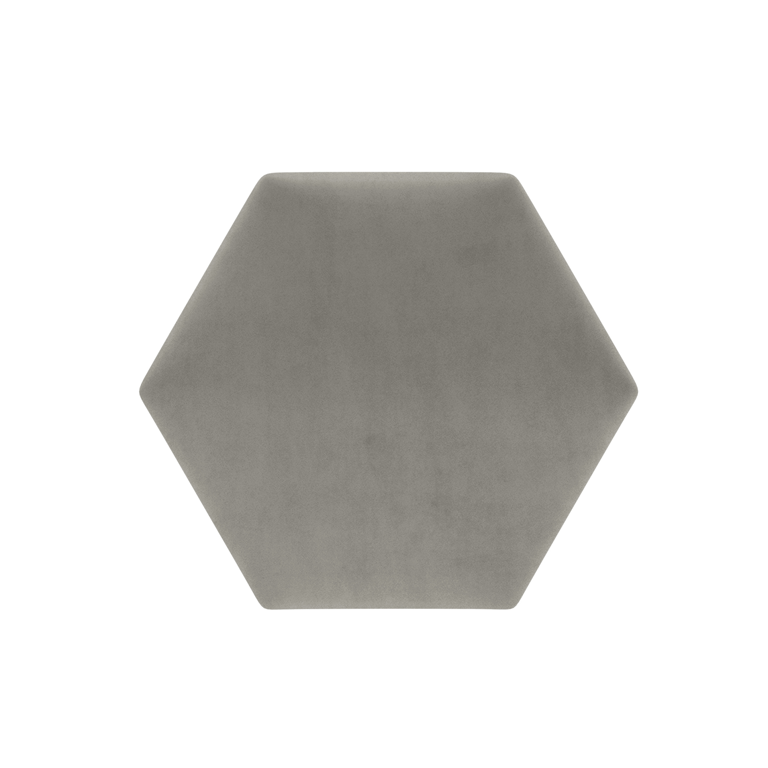 Panou tapitat, gri, hexagon, 17 cm