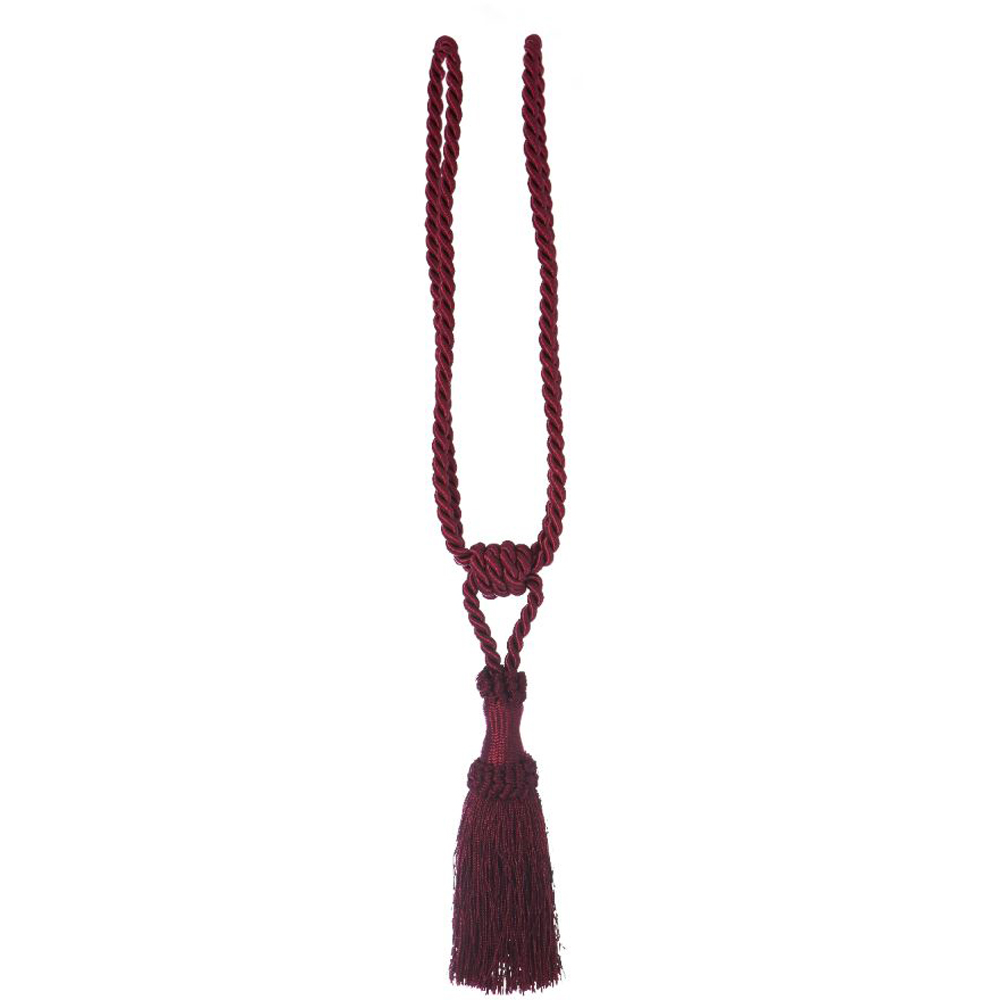 Snur prindere draperie, poliester, 44 x 4 cm, bordo