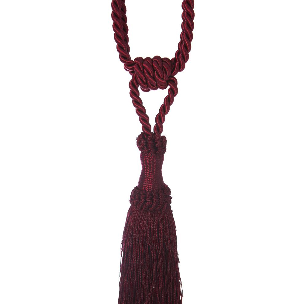 Snur prindere draperie, poliester, 44 x 4 cm, bordo