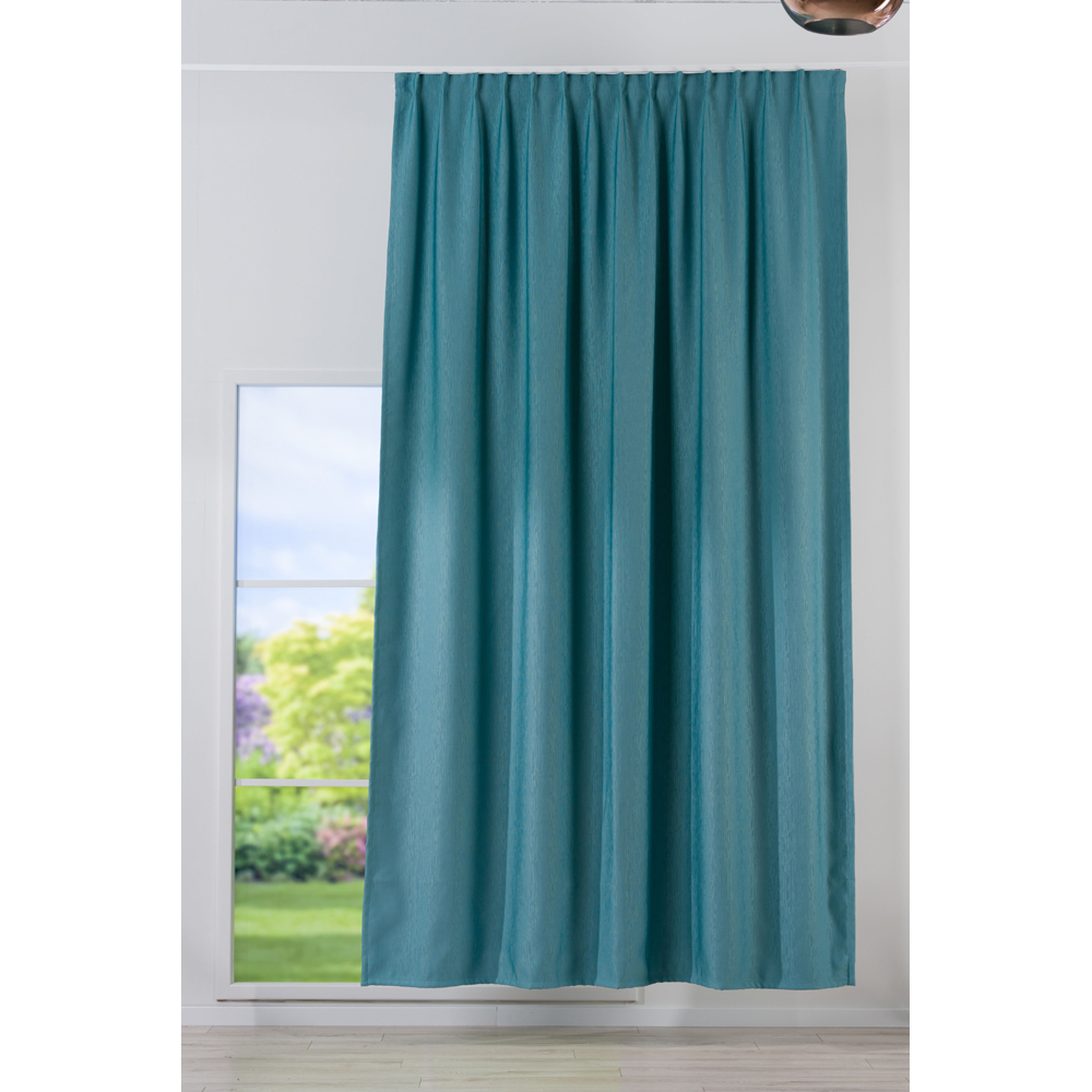 Draperie Agios, rejansa, 140 x 260 cm, semiopac, turcoaz