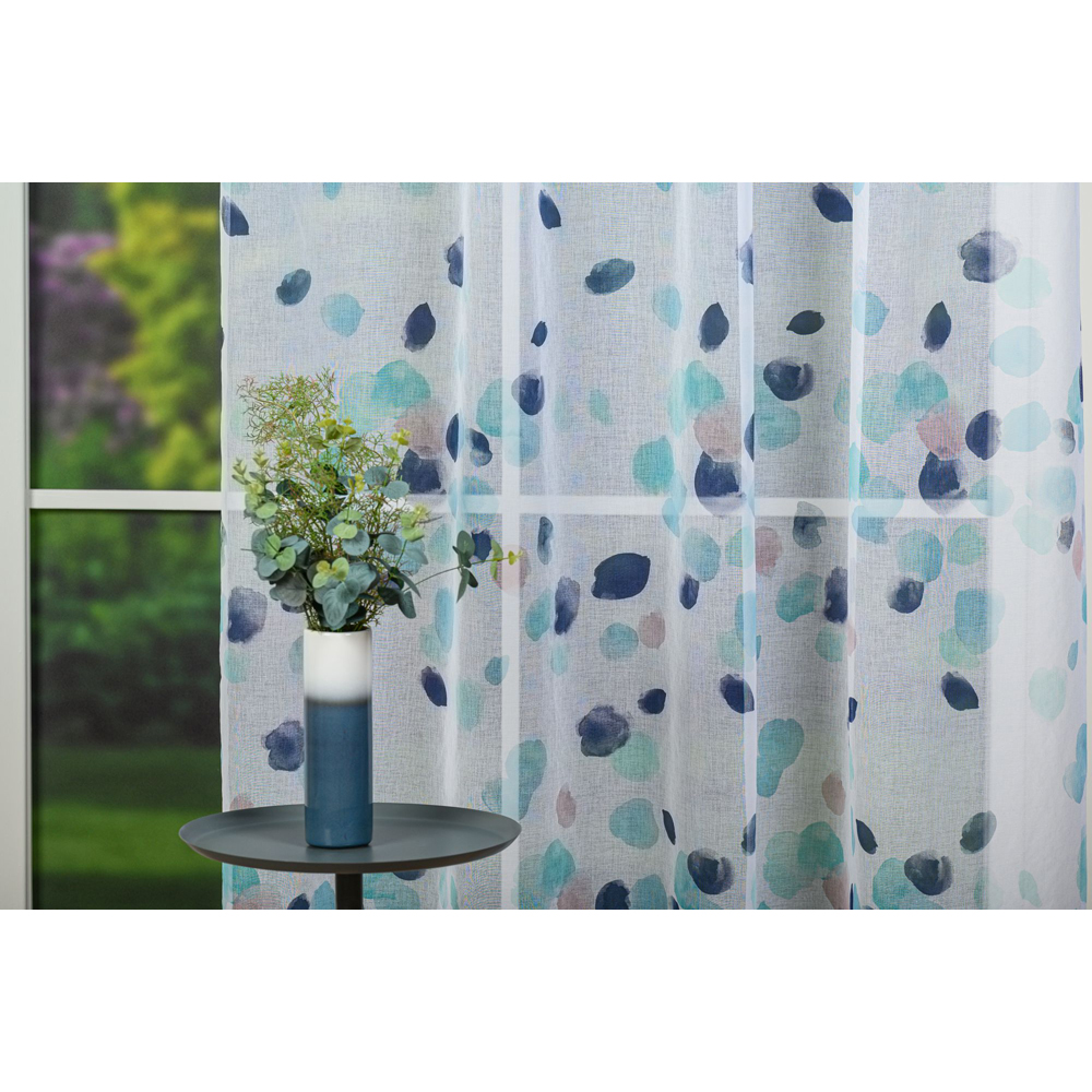 Perdea Lorraine, inele, 140 x 260 cm, albastru