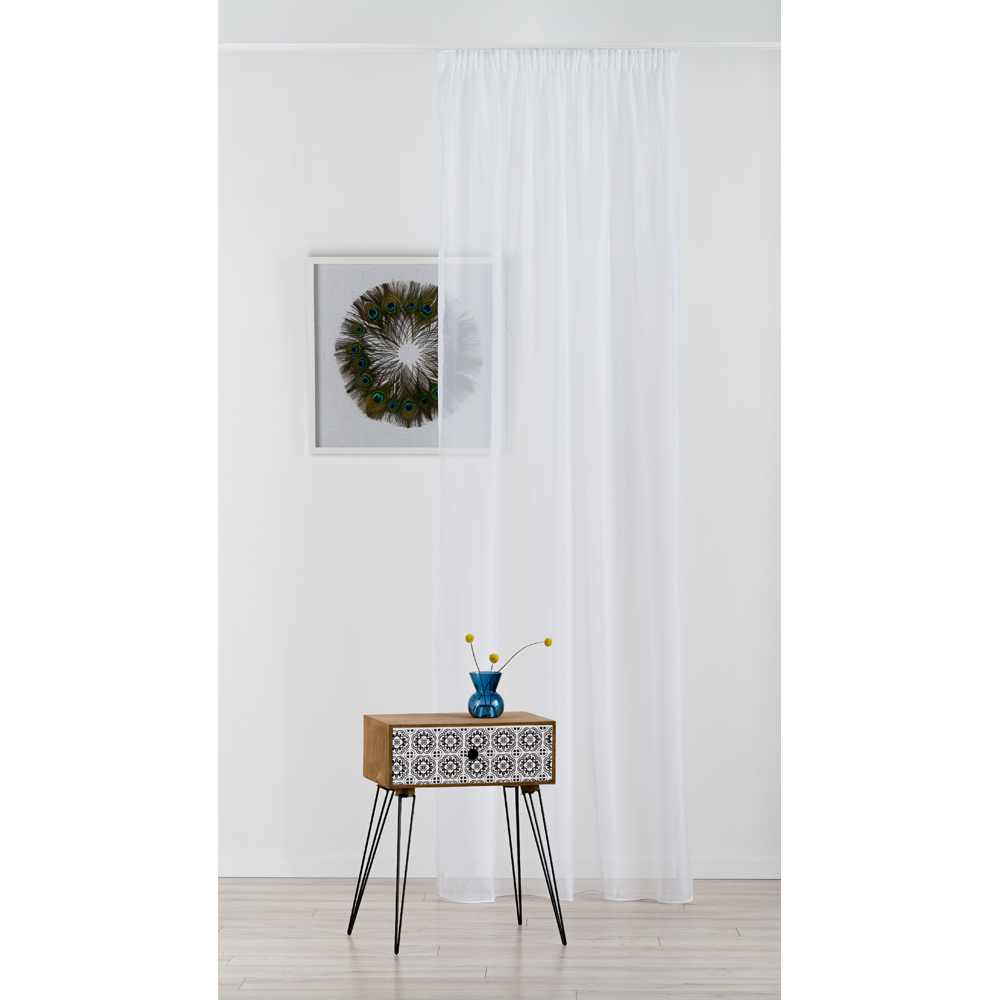 Perdea Mood, rejansa, 140 x 245 cm, alb