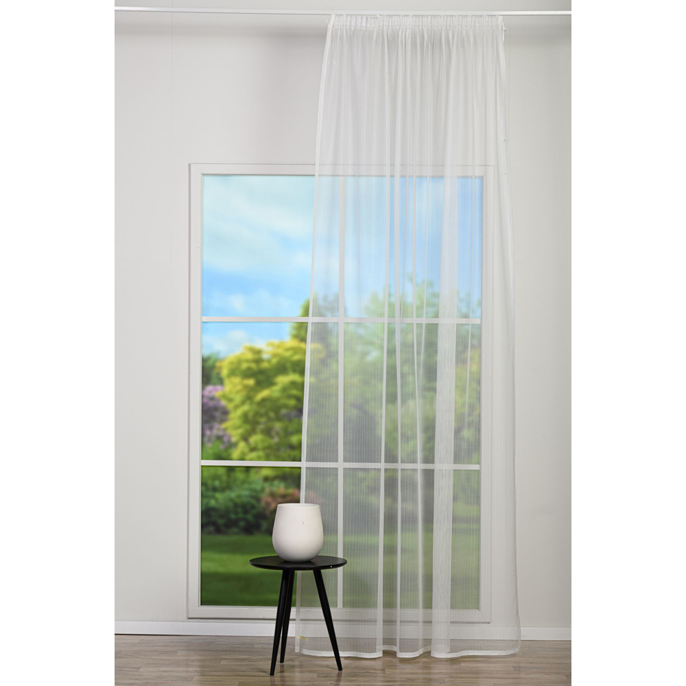 Perdea Rosette, inele, 140 x 260 cm, alb