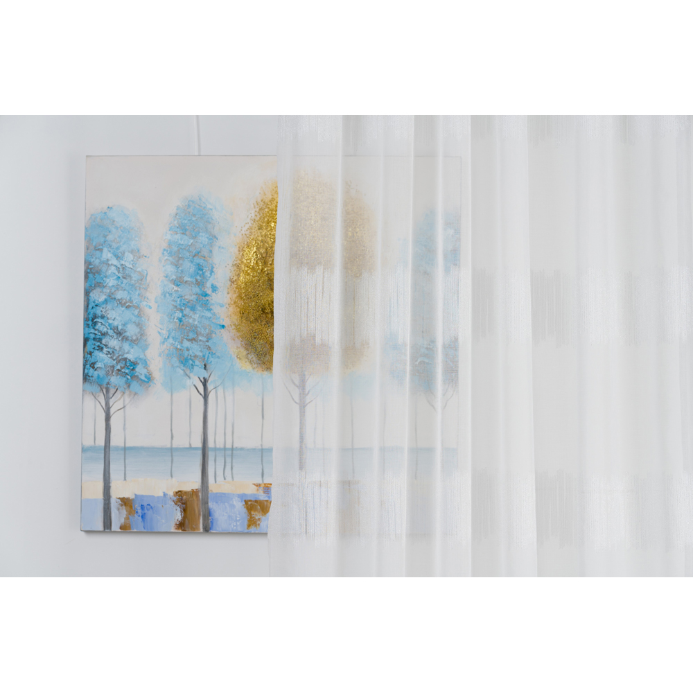 Perdea Jessie, rejansa, 140 x 260 cm, alb-argintiu