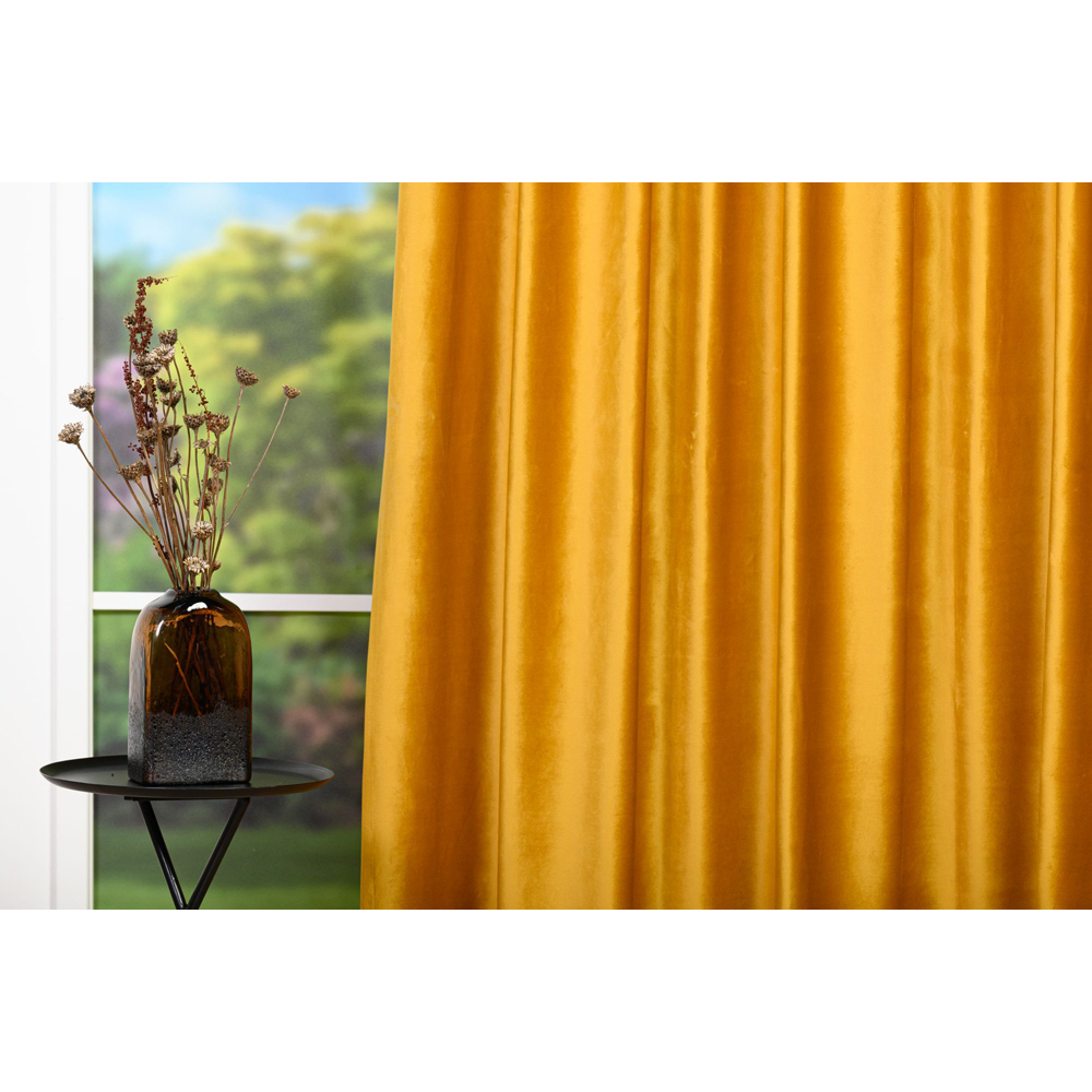 Draperie Adige, inele, 140 x 260 cm, semiopac, mustar