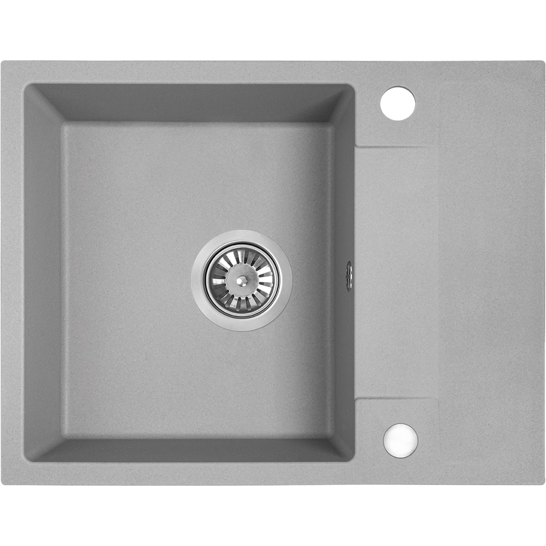 Pachet chiuveta cu baterie KUCHINOX S55E513Y, compozit granit, picurator reversibil, 56 x 44 cm, gri