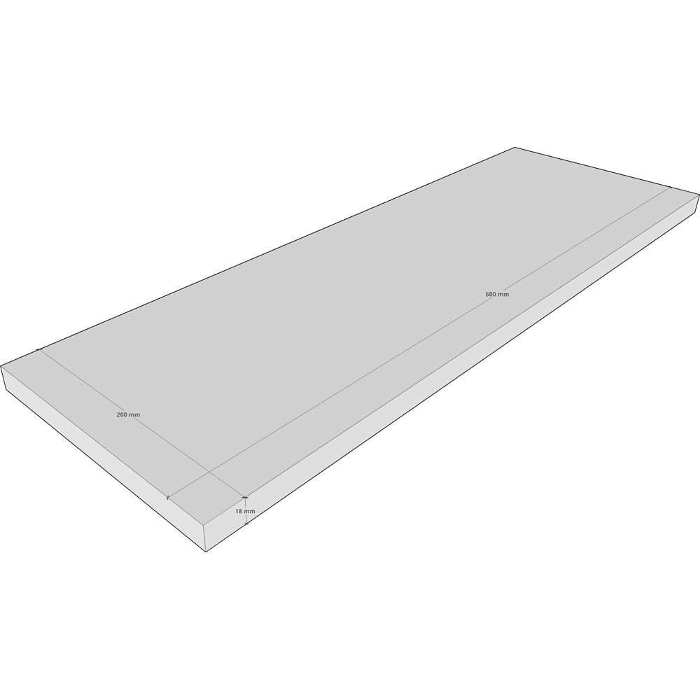 Polita PRO MOBILA, PAL, 60 x 20 x 1.8 cm, carbune