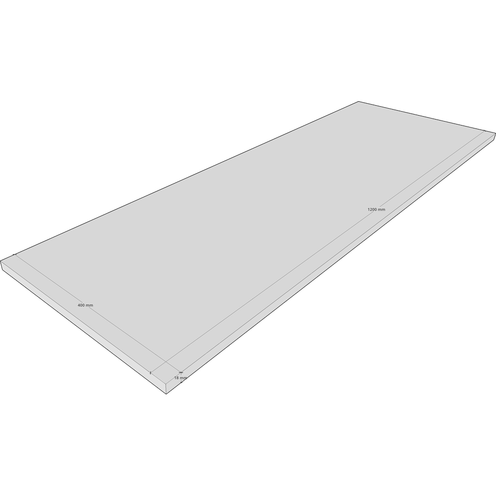 Polita PRO MOBILA, PAL, 120 x 40 x 1.8 cm, carbune