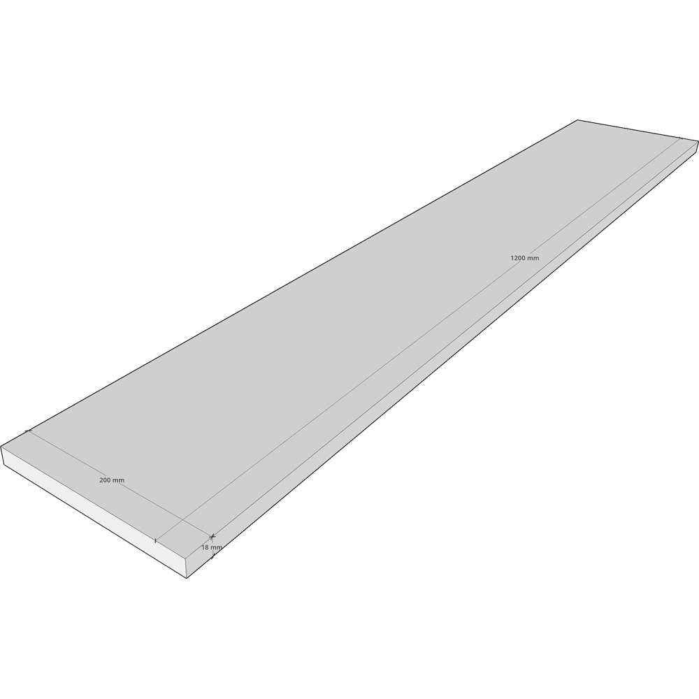 Polita PRO MOBILA, PAL, 120 x 20 x 1.8 cm, bej