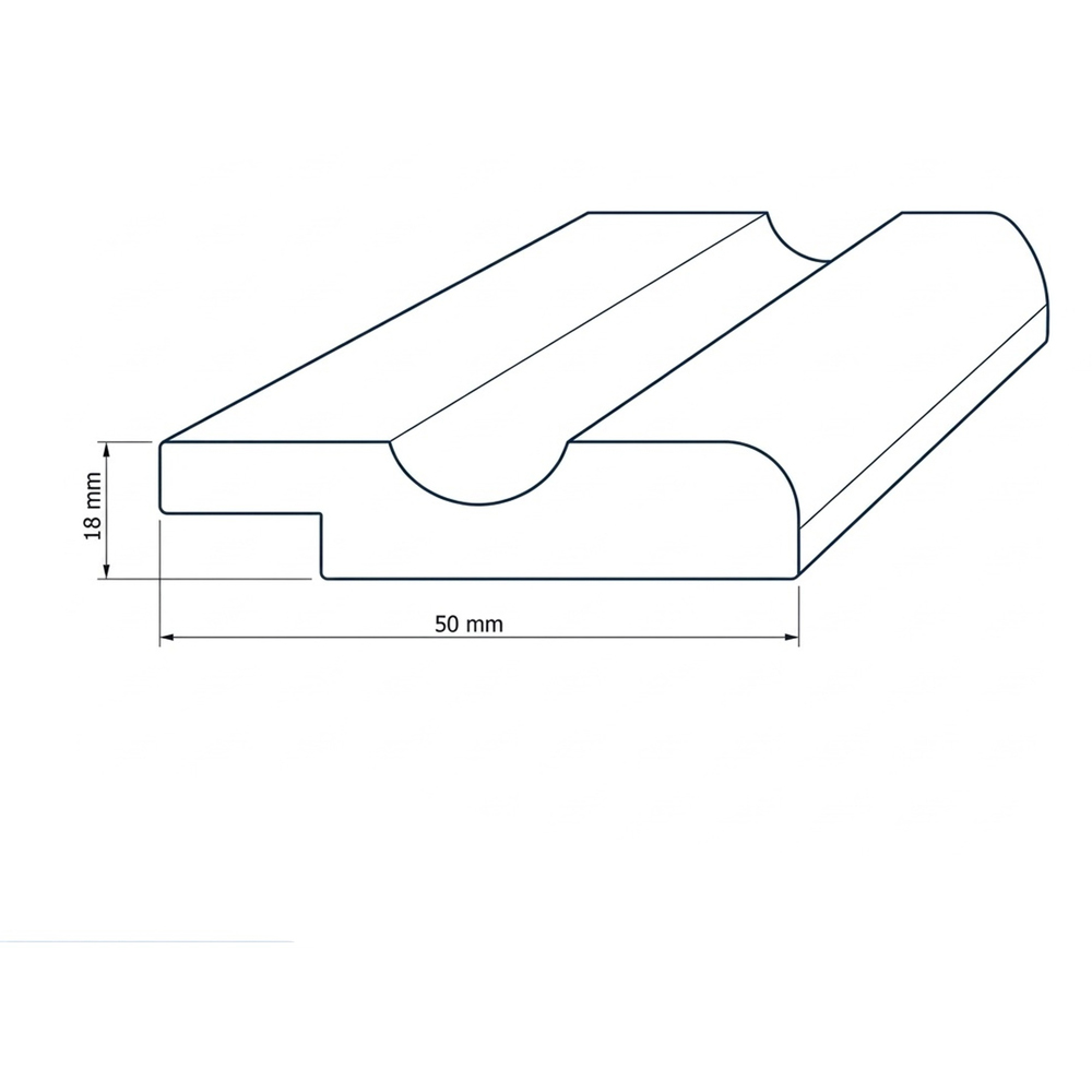 Plinta dreapta PRO MOBILA, lemn de fag, 200 x 5 x 1.8 cm
