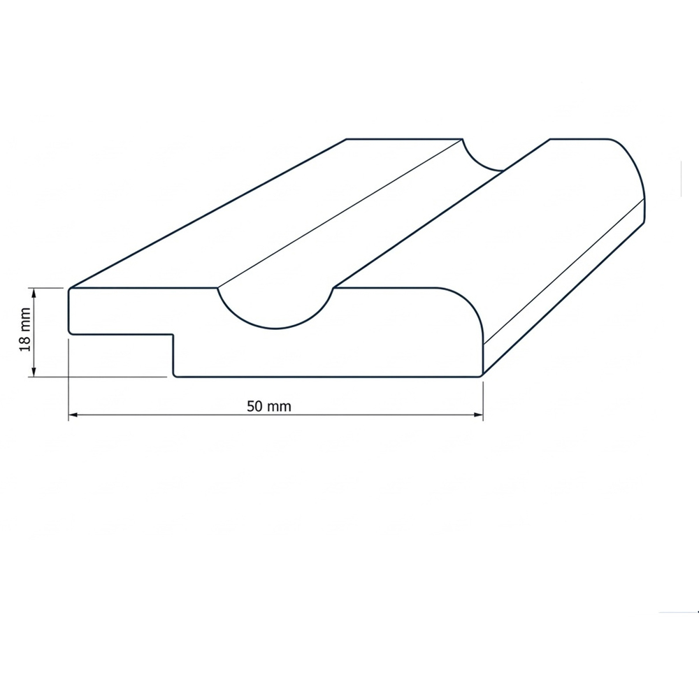 Plinta dreapta PRO MOBILA, lemn de rasinoase, 200 x 5 x 1.8 cm