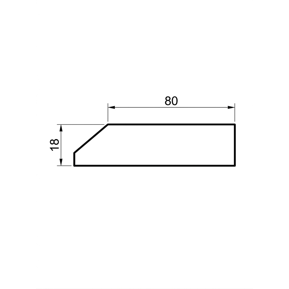 Plinta unghiulara PRO MOBILA, lemn de fag, 200 x 8 x 1.8 cm