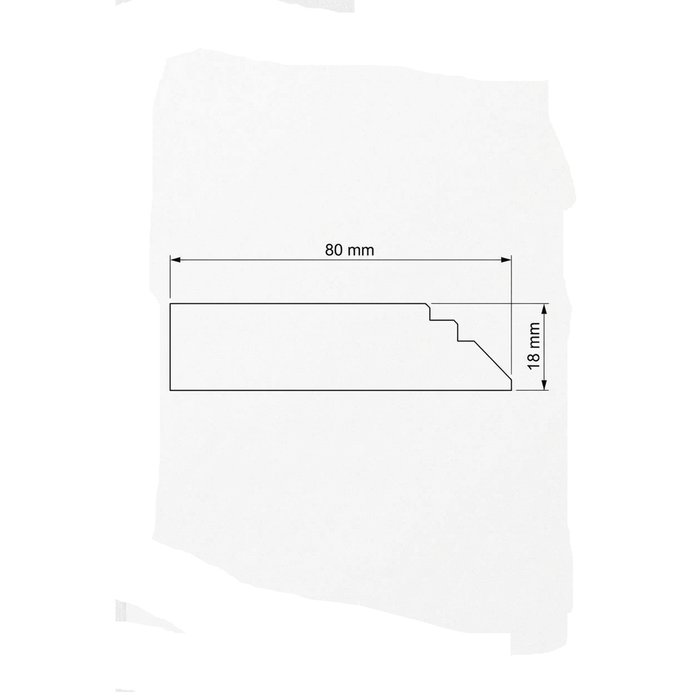 Plinta profilata PRO MOBILA, lemn de fag, 200 x 8 x 1.8 cm