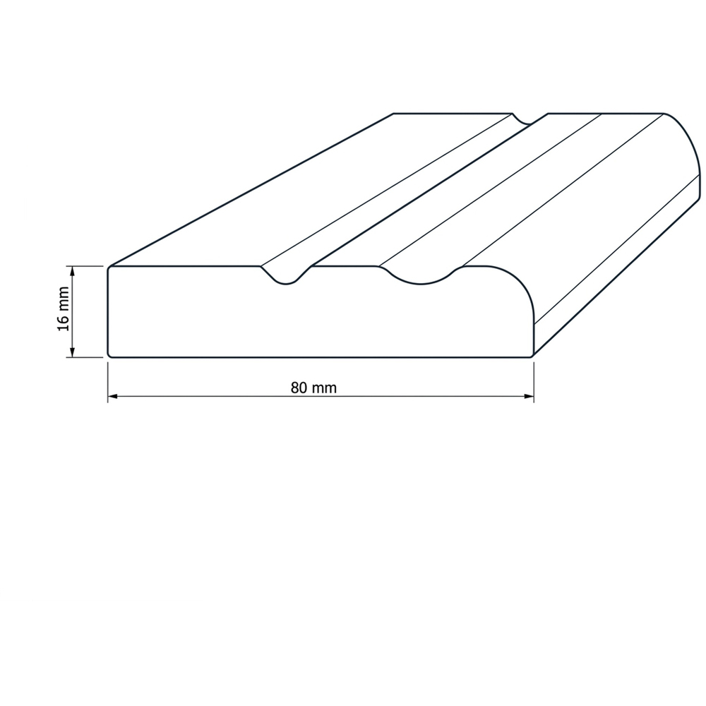 Plinta profilata PRO MOBILA, lemn de fag, 200 x 8 x 1.8 cm