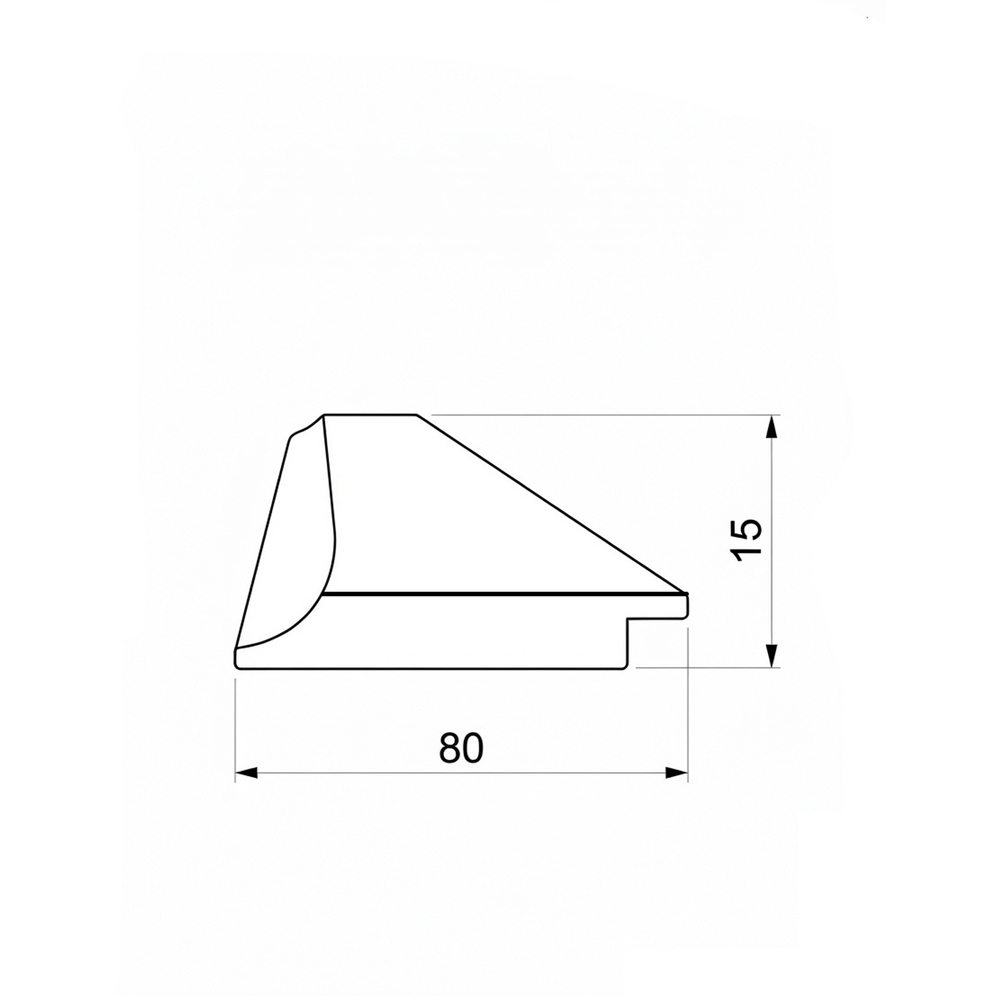 Plinta concava PRO MOBILA, lemn de fag, 200 x 8 x 1.8 cm