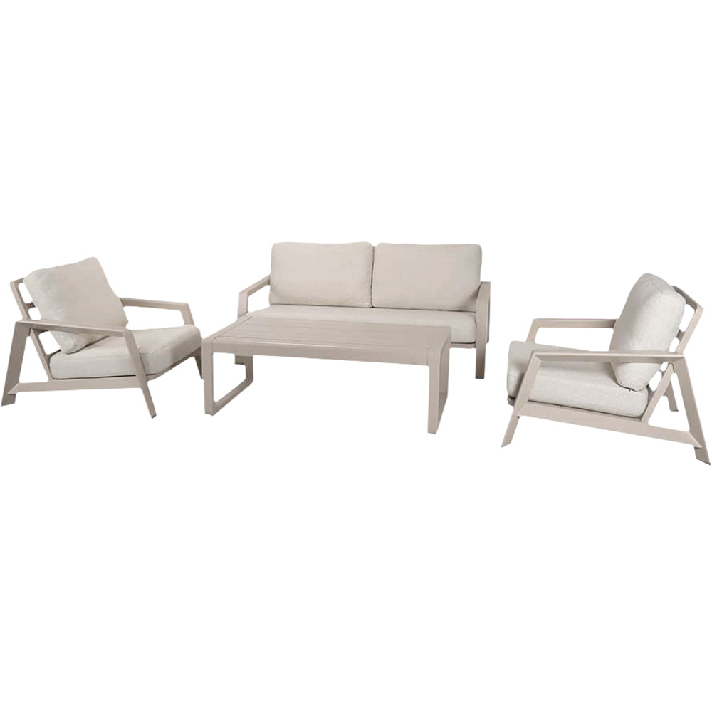 Set mobilier gradina Coffee, aluminiu, 4 piese, crem