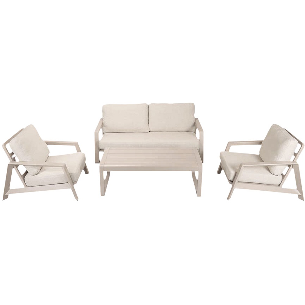 Set mobilier gradina Coffee, aluminiu, 4 piese, crem