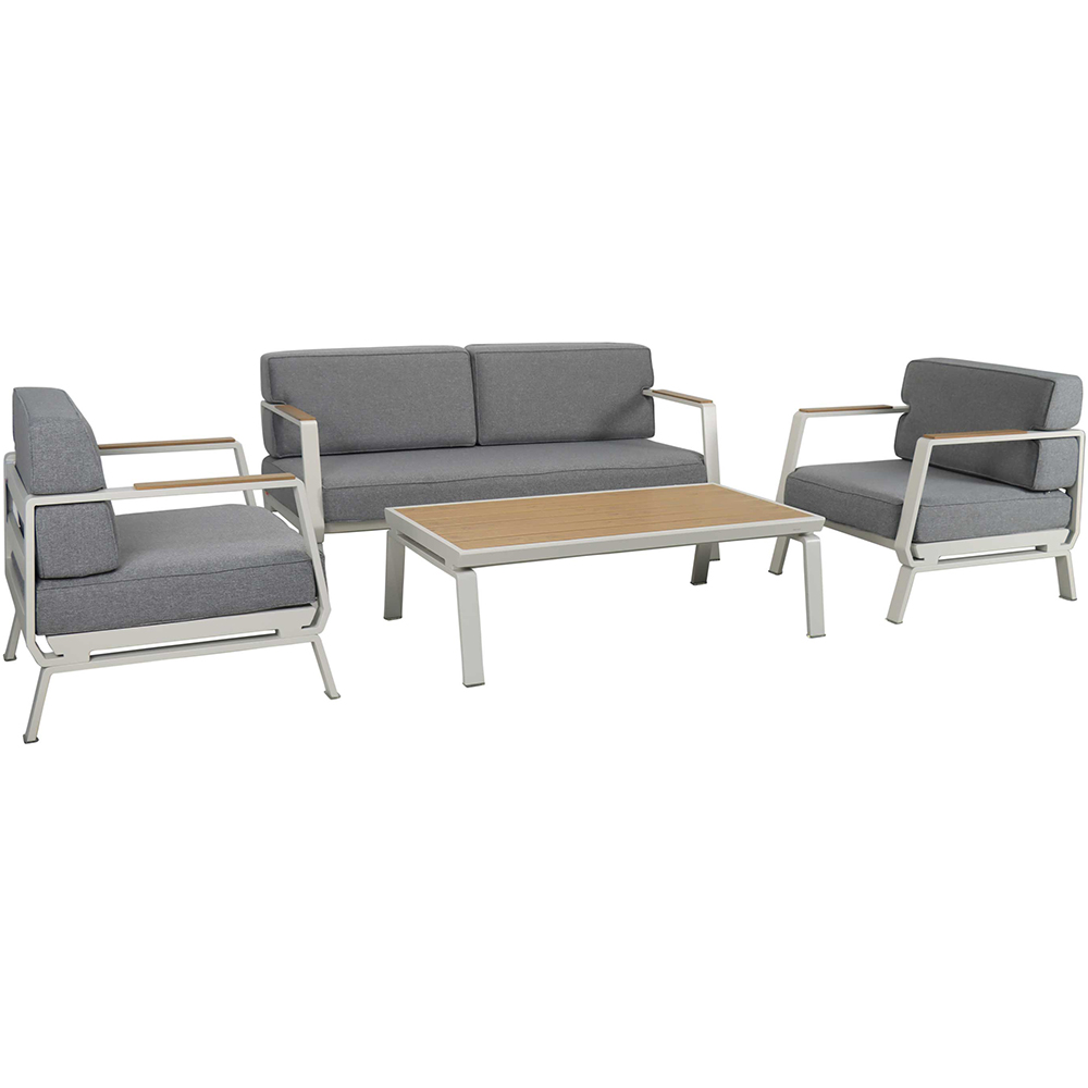 Set mobilier gradina Vienna, aluminiu, 4 piese, gri