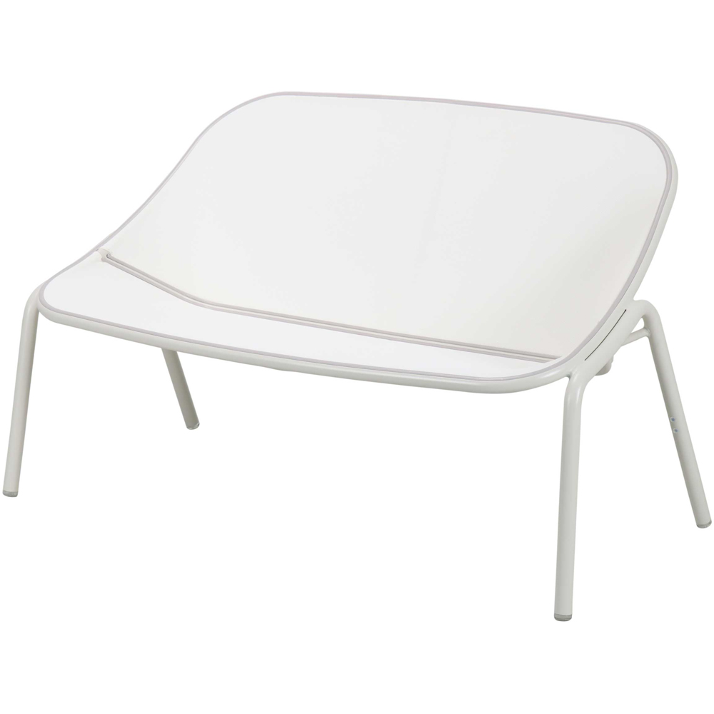 Banca terasa Bucket, 2 locuri, aluminiu, 128.6 x 65.4 x 76.5 cm, gri-alb