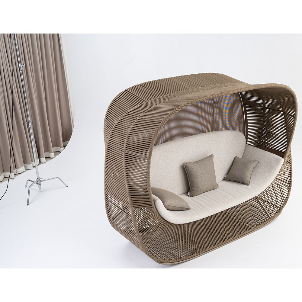 Pat gradina Belvedere, aluminiu, 255 x 116.1 x 200 cm, taupe