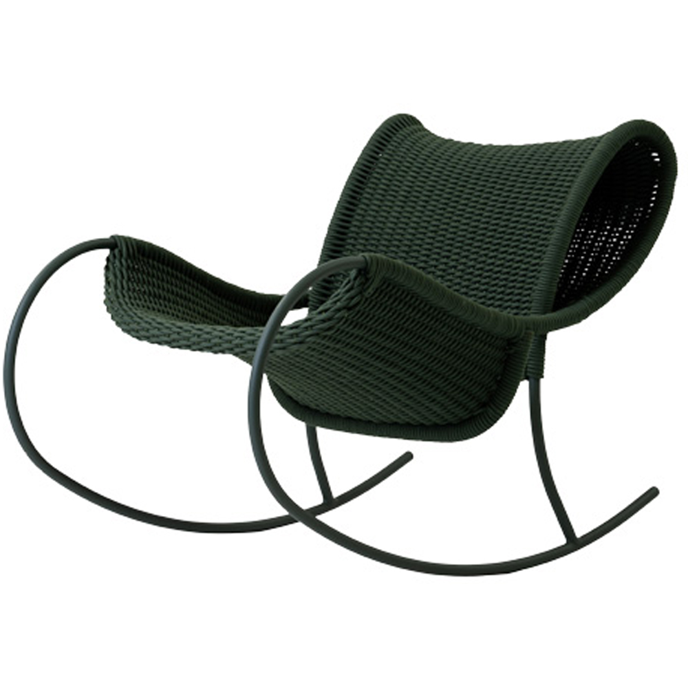 Scaun balansoar LIVINTWIST Apsaras, 66 x 107 x 78.5 cm, verde inchis