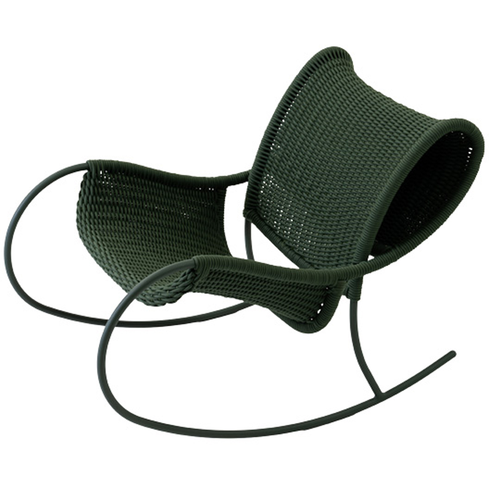 Scaun balansoar LIVINTWIST Apsaras, 66 x 107 x 78.5 cm, verde inchis